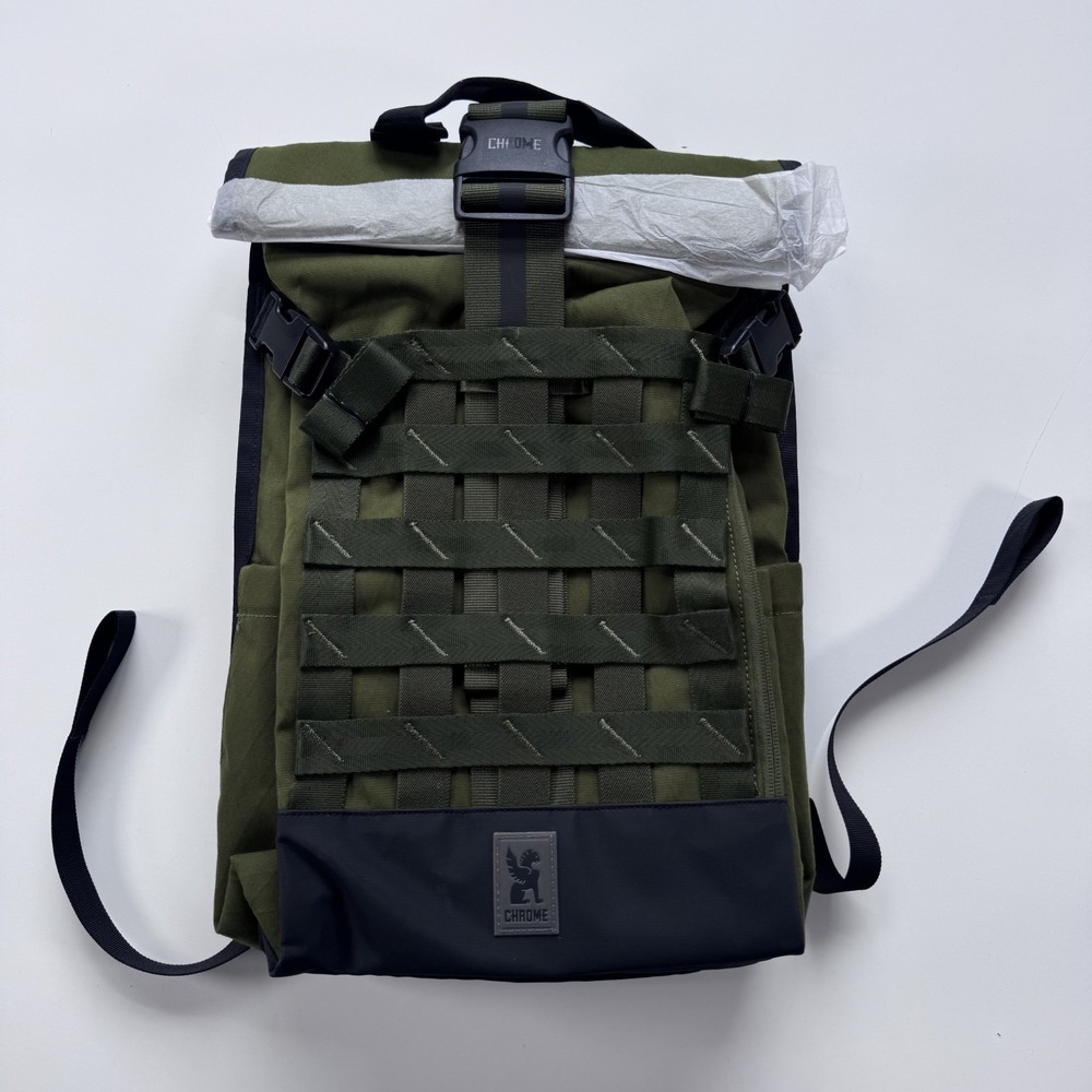 CHROME INDUSTRIES Barrage 18L Pack Backpack Bag Moss X Green Roll Top Closure